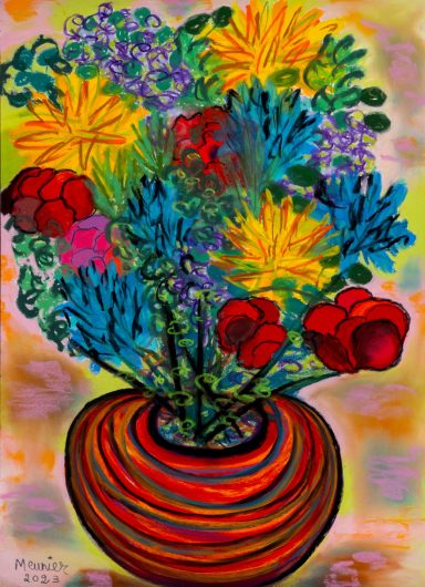 Bouquet de fête et vase toupie