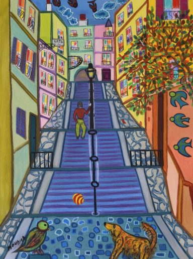 Montmartre envolée de l'escalier 