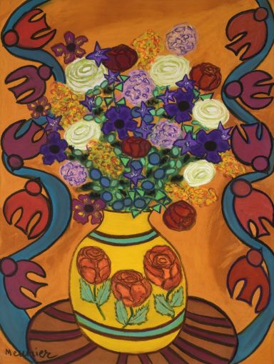 Bouquet et serpentin d'oiseaux 